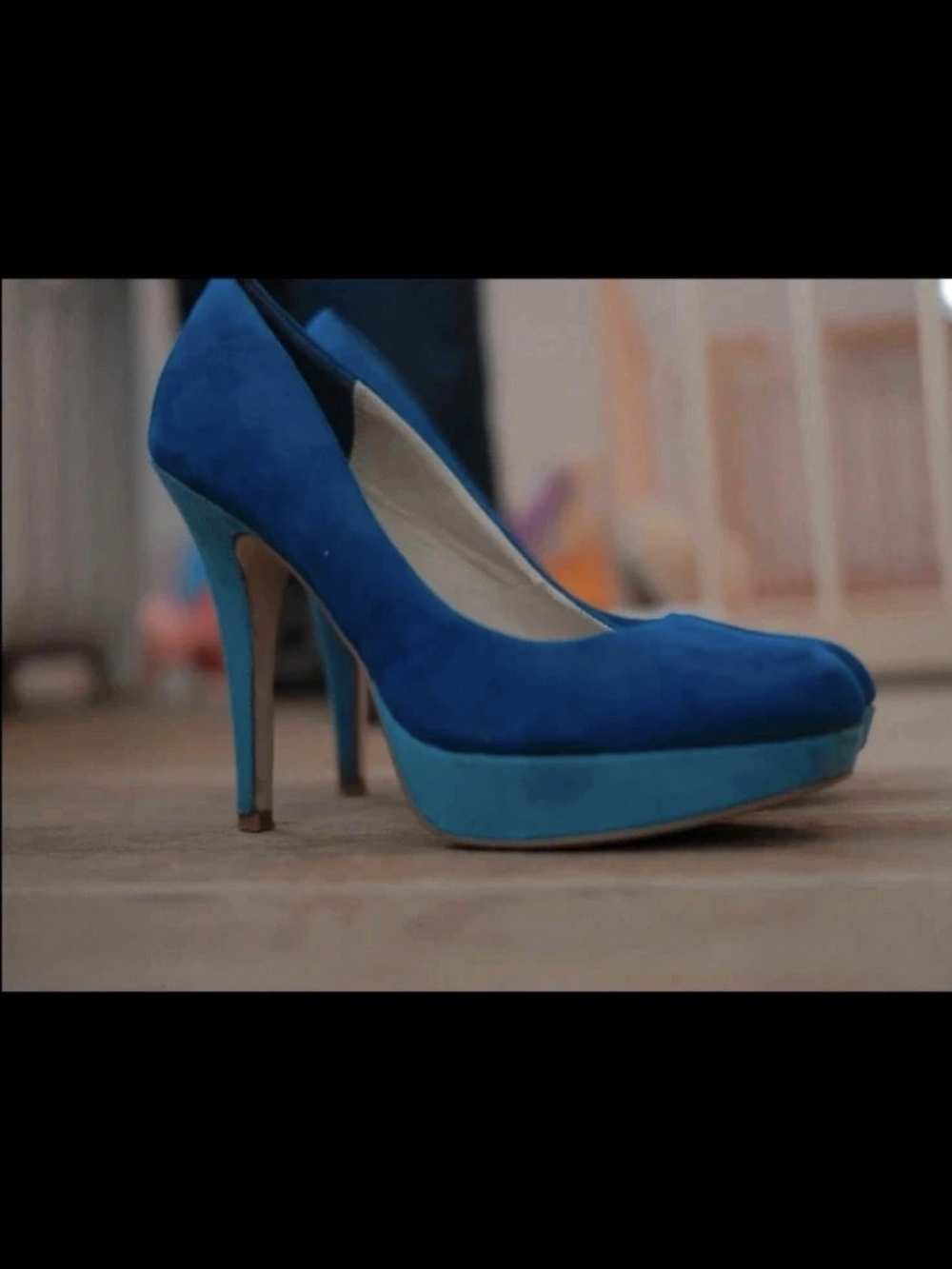 Dune London Blue Suede Platform High Heels 7.5 Women’s Pumps